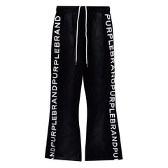 Purple Brand Wordmark Repeat Flare Grey Pants