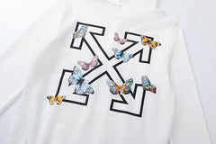 Off-White Butterfly Pattern Arrow Printed Hoodie