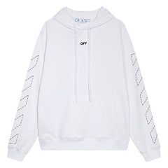OFF WHITE Sickle sketch technique embroidery arrow Hoodies