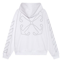 OFF WHITE Sickle sketch technique embroidery arrow Hoodies