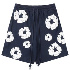 Denim Tears The Cotton Wreath Shorts Dark Blue