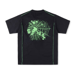 Sp5der Contrast Stitch Slub Tee