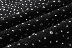 Purple Brand Crystal Diamond Denim Shorts #5095