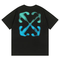 OFF WHITE Blue Arrow logo back T-Shirts