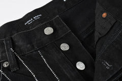 Purple Brand Crystal Diamond Denim Shorts #5104