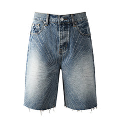 Purple Brand Crystal Diamond Denim Shorts #5100