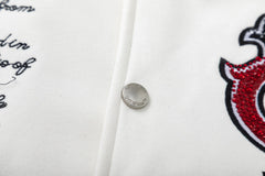 OFF WHITE Crystal Full Lea Varsity Jacket