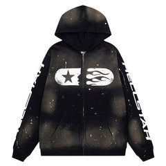 Hellstar Studios Logo Printed Zip Hoodie