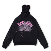 SP5DER 555 Web "Black/Pink" Hoodie