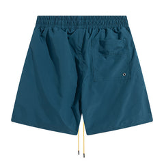 RHUDE track shorts logo embroidered board shorts