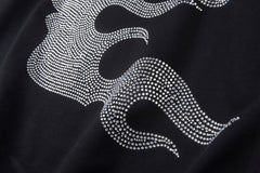 Hellstar vintage washed embroidered rhinestones hoodie