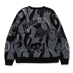 BAPE Neighbors Camo color blocking Sweater