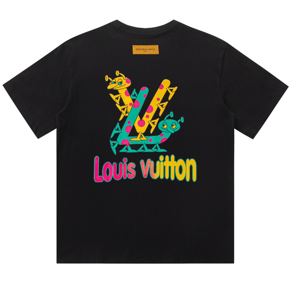 Louis Vuitton Letter Pattern Print T-Shirt Oversized