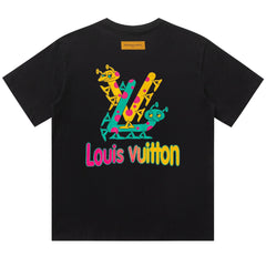 Louis Vuitton Letter Pattern Print T-Shirt Oversized