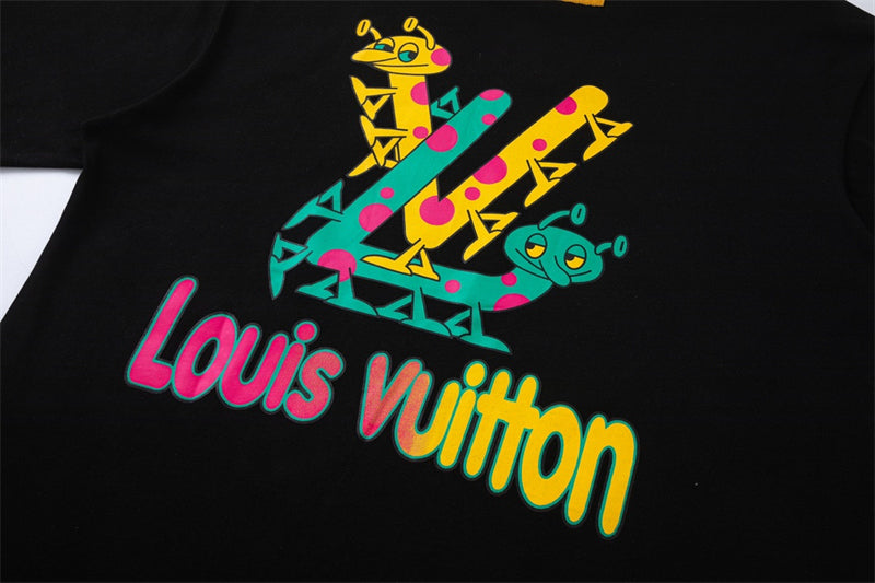 Louis Vuitton Letter Pattern Print T-Shirt Oversized