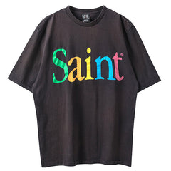 Saint Michael Letter Logo Print T-Shirt