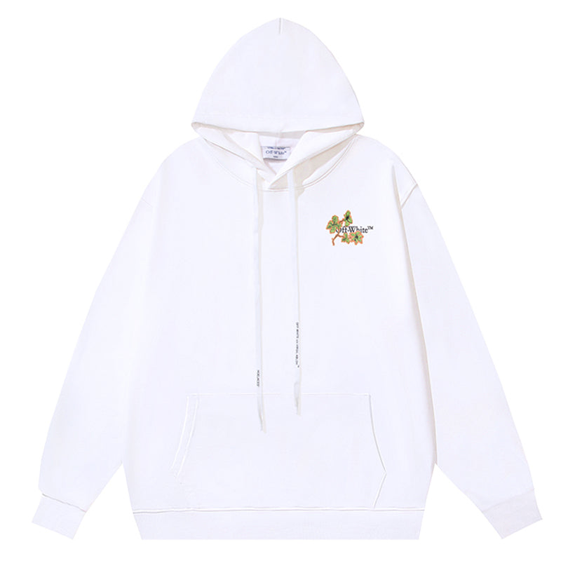 Off White Ramage Flower Arrow Drawstring Hoodie