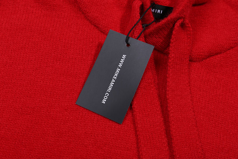 AMIRI Red Core Knitted Sweater Hoodie