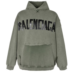 Balenciaga LOGO Print Washed Old Hoodie Oversize