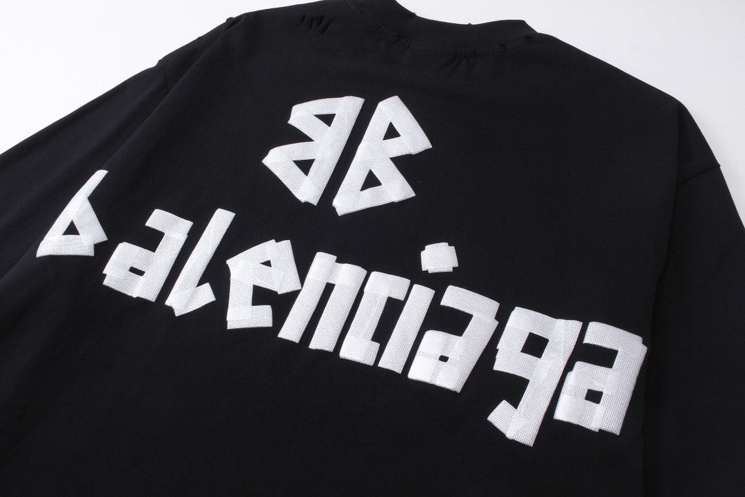 Balenciaga Tape Type Long Sleeve T-Shirt Oversized