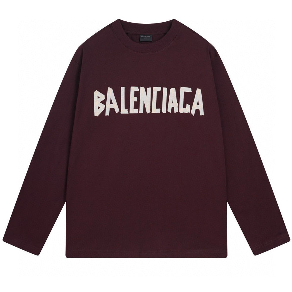 Balenciaga Tape Type Long Sleeve T-Shirt Oversized