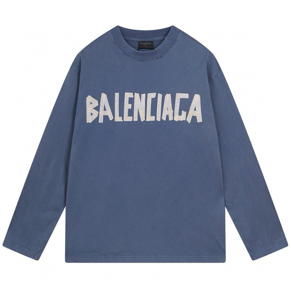 Balenciaga Tape Type Long Sleeve T-Shirt Oversized