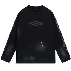 Balenciaga Graffiti Distressed Long Sleeve T-Shirt Oversized