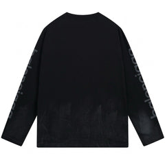 Balenciaga Graffiti Distressed Long Sleeve T-Shirt Oversized