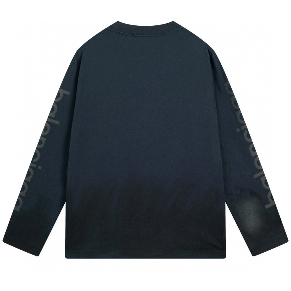 Balenciaga Graffiti Distressed Long Sleeve T-Shirt Oversized