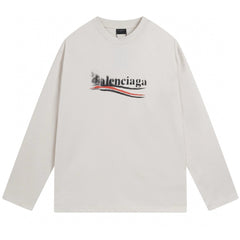 Balenciaga Blur Dissolve Print Long Sleeve T-Shirt Oversized