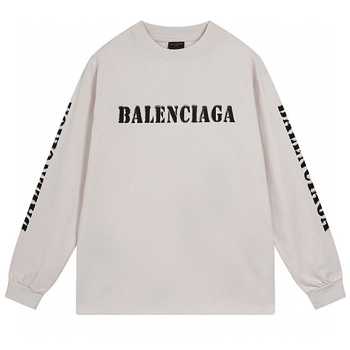 Balenciaga LOGO Distressed Long Sleeve T-Shirt Oversized