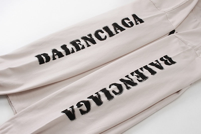 Balenciaga LOGO Distressed Long Sleeve T-Shirt Oversized