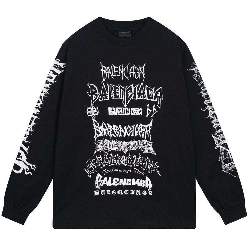 Balenciaga Distressed Long Sleeve T-Shirt Oversized