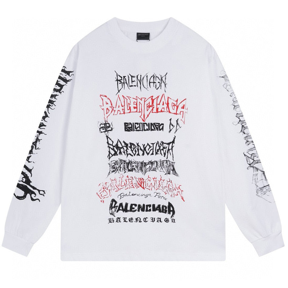 Balenciaga Distressed Long Sleeve T-Shirt Oversized