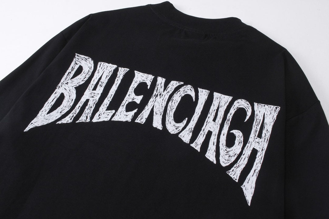 Balenciaga Distressed Long Sleeve T-Shirt Oversized