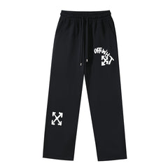 Off White Arrow Printed Trousers Straight Loose Casual Pants #1066