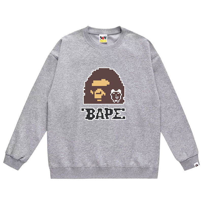 BAPE Digital Ape Head Pattern Print Sweatshirt