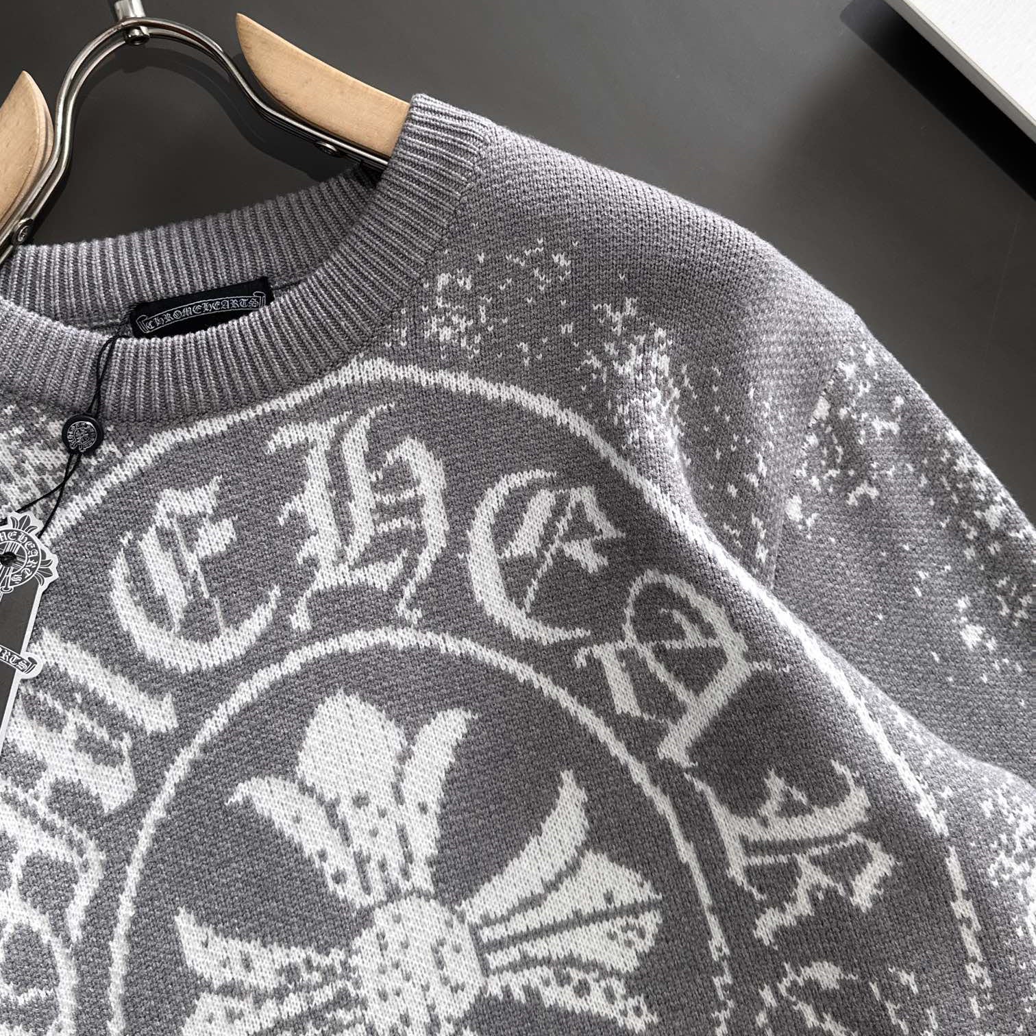 Chrome Hearts Classic Jacquard Lettered Pullover Sweater