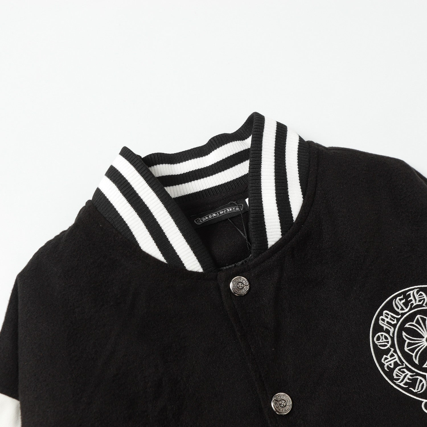 Chrome Hearts Classic Sanskrit Cross Embroidery Baseball Jacket