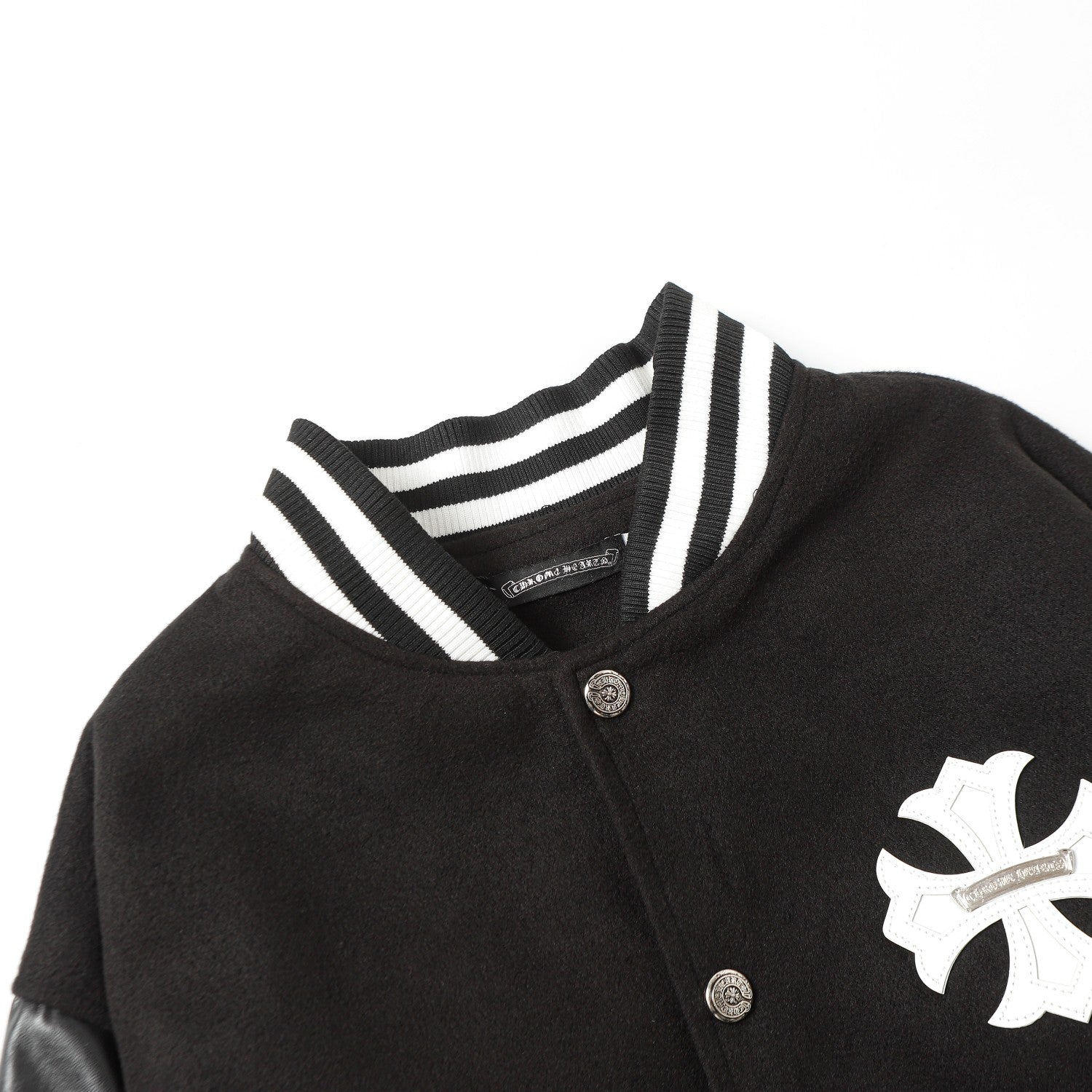 Chrome Hearts Classic Sanskrit Cross Embroidery Baseball Jacket