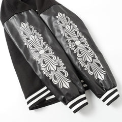 Chrome Hearts Classic Sanskrit Cross Embroidery Baseball Jacket