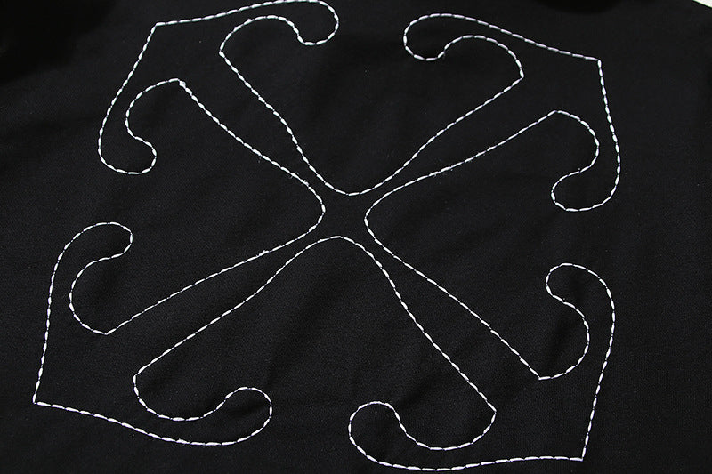 OFF WHITE Embroidered Arrow Pattern Hoodies