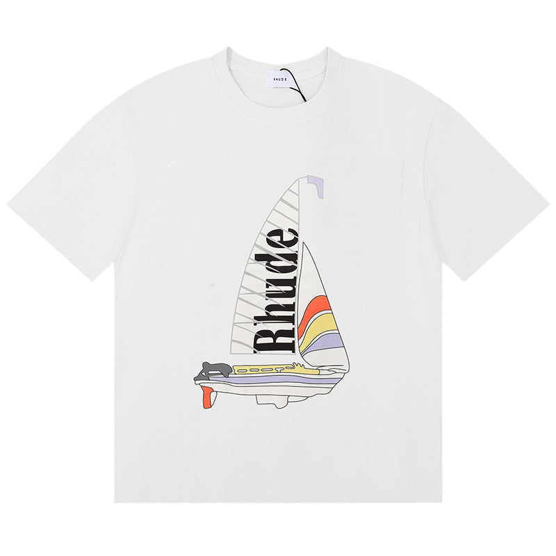 RHUDE Catamaran Champion Cotton T-Shrit