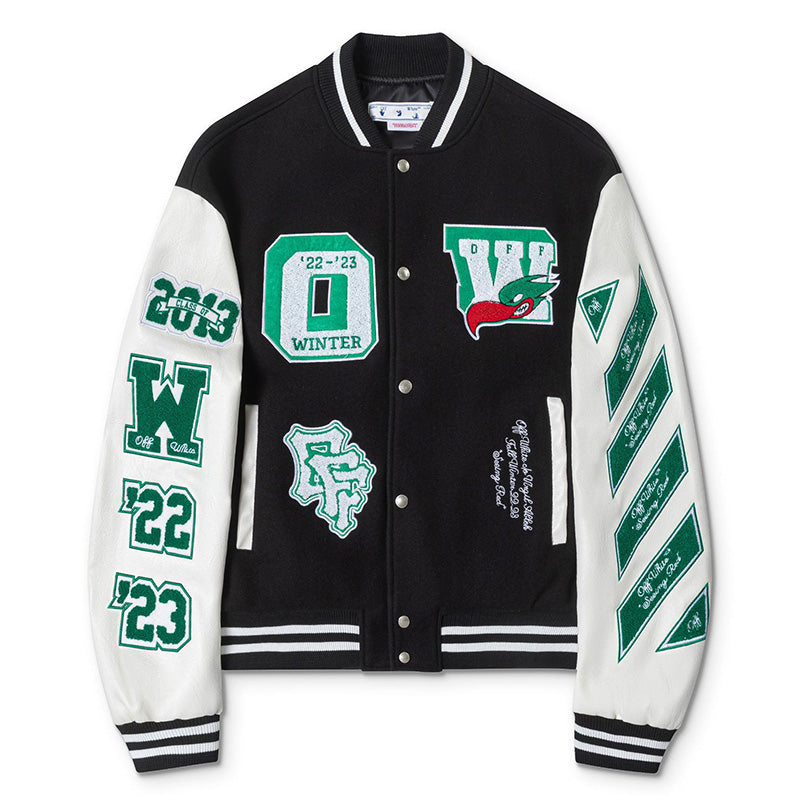 OFF WHITE Embr Patches embroidered varsity Jacket