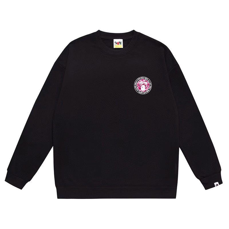 BAPE x Stussy Letter Print Crew Neck Sweatshirt