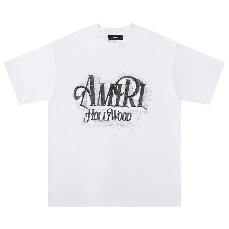 AMIRI Logo crystal-embellished cotton T-shirt