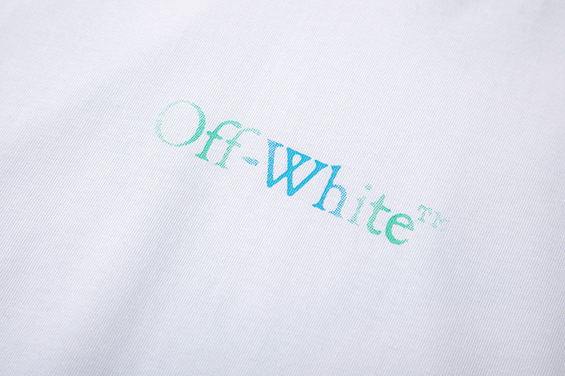OFF WHITE Blue Arrow logo back T-Shirts