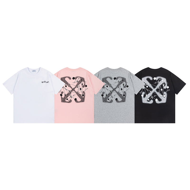 OFF WHITE logo-print Pink T-shirt