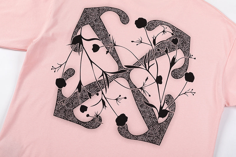 OFF WHITE logo-print Pink T-shirt