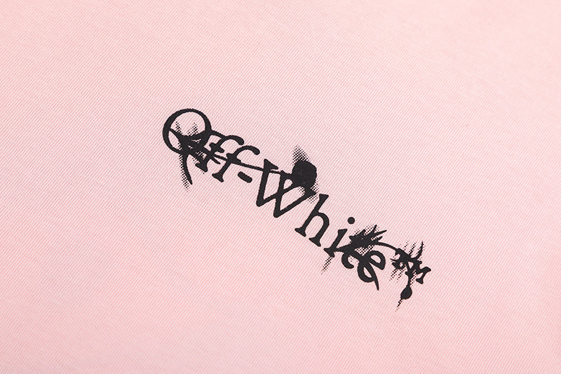 OFF WHITE logo-print Pink T-shirt